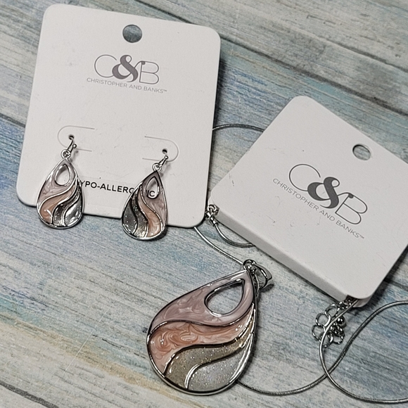 Christopher & Banks Jewelry - Christopher & Banks Silver and Pink Jewelry Set.